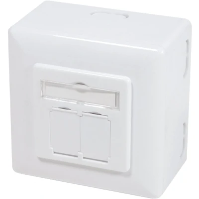 Afbeelding van LogiLink NP0039A Netwerkdoos Opbouw (op muur) CAT 6 2 poorten Wit