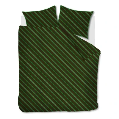 Afbeelding van Dekbedovertrek VT Wonen Diagonal Green Satijn 240 x 200 / 220 cm Lits Jumeaux