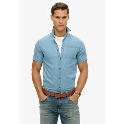 Afbeelding van Superdry Vintage LOOM Short Sleeve Overhemd, Heren, Maat: XXL, Worn wash