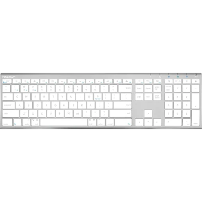 Afbeelding van Macally ACEBTKEYA Ultra dun Bluetooth draadloos toetsenbord US Engels (QWERTY) layout Wit/zilverkleurig