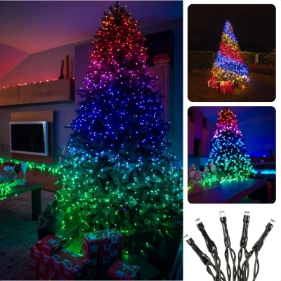 Afbeelding van Cheqo® Clusterverlichting Multicolor Kerstboomverlichting Kerstlampjes Kerstverlichting 8M 400 LED Waterdicht voor Binnen en Buiten