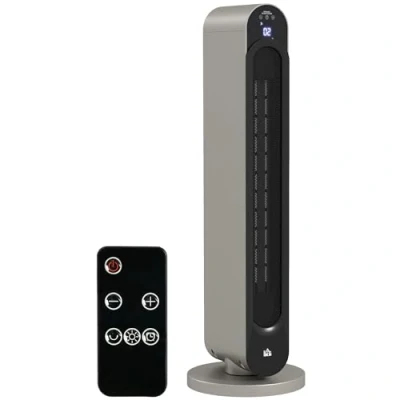 Afbeelding van HOMCOM Oscillerende ventilatorkachel 1100/2200 W Mini PTC keramische kachel afstandsbediening inbegrepen extra verwarming zwart