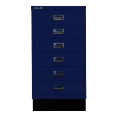 Afbeelding van BISLEY MultiDrawer, 29 delige serie met sokkel, DIN A3, 6 laden, metaal, 639 Oxfordblauw, 43,2 x 34,9 67 cm