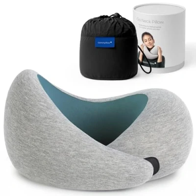 Afbeelding van Ostrich Pillow Go Nekkussen Memory Foam Traagschuim met klittenband Blue Reef