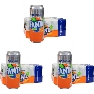 Afbeelding van Fanta Orange Zero sleekcan Triple Pack 3x 24x33 cl NL