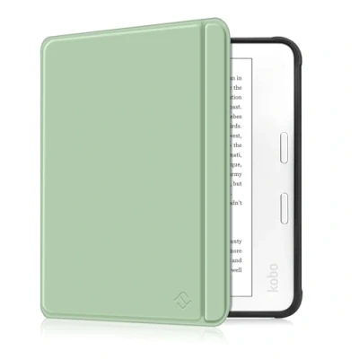 Afbeelding van Fintie Hoes voor Tolino Vision Color (2024) / Kobo Libra 7 inch eReader Superlicht Soft TPU Achterkant Cover Beschermhoes met Auto Sleep Waak en Magneetsluiting, Agave Green