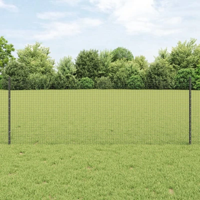Afbeelding van vidaXL Gelast Draadhek met 22 U Palen Grijs 0.8x50 m Staal