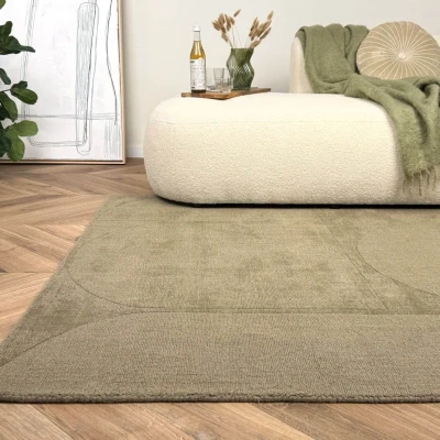 Afbeelding van Wollen vloerkleed Twig groen Interieur05 240 x 340 cm (XL)