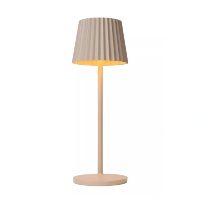 Afbeelding van Justine tafellamp buiten led dimbaar met contact oplaadplatform beige 27889/02/38