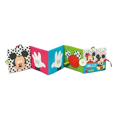 Afbeelding van Clementoni Disney Baby eerste maanden, sensoren en vakmanschap, zacht, sensorisch stofboek voor pasgeborenen 0+, 100% machinewasbaar, meerkleurig, middelgroot, 17721