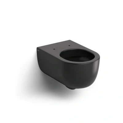 Afbeelding van Clou Hammock randloze wandtoilet 37x56cm Keramiek Zwart mat