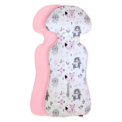 Afbeelding van ByBoom Basics Babyzitkussen, 77 x 32 cm, katoenen en badstof zijde, universeel voor babyzitje, autostoeltje, kinderwagen, buggy, fietsaanhanger, Oeko Tex 100, made in EU