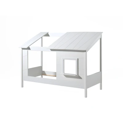Afbeelding van Deze Housebed combinatie bestaat uit een house bed, wit dak en rol lattenbodem 16l