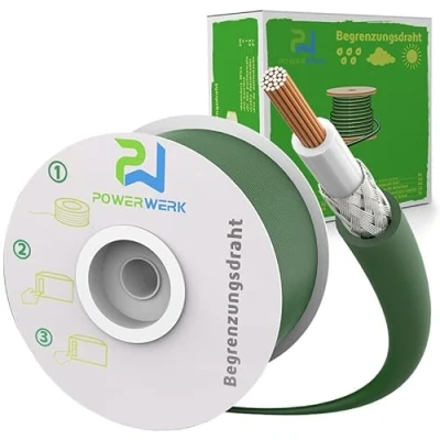 Afbeelding van PowerWERK® 100 m Mesh begrenzingskabel voor robotmaaier, grasmaaier, accessoireset, begrenzingsdraad zoekkabel, compatibel met Gardena/Bosch/Husqvarna/WorX/Honda/ROBOMOW en nog veel meer