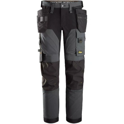 Afbeelding van SNICKERS 6275 AllroundWork 4 way stretch werkbroek met holsterzakken (staalgrijs/zwart) 62755804116