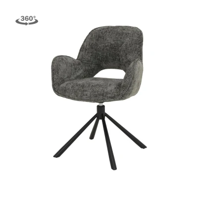 Afbeelding van Isola Armstoel fabric Haga 16 charcoal (draaibaar)