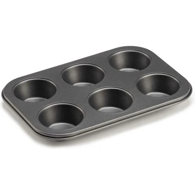Afbeelding van Muffins en cupcakes bakken bakvorm/bakblik 26 x 18 cm voor 6x stuks Muffinvormen / cupcakevormen