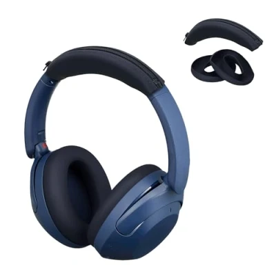 Afbeelding van kwmobile siliconen cover Voor koptelefoon geschikt Sony WH XB910N band en oorpads 3x in donkerblauw