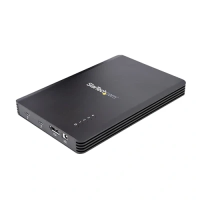 Afbeelding van StarTech.com M2E4BTB3 4 Bay Thunderbolt 3 NVMe Behuizing,Voor M.2 SSD Drives, Enclosure, 1x DisplayPort Video/ 2x TB3 Downstream Poorten, 40Gbps, 65W, Externe Harde Schijf Behuizing,zwart
