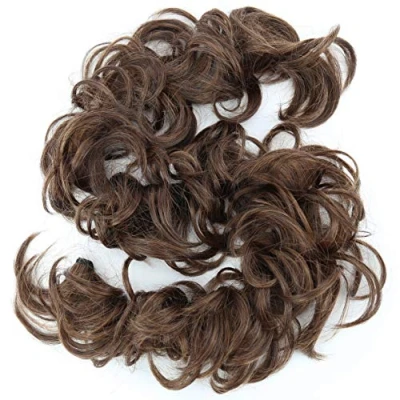 Afbeelding van CAISHA XXL Haarstukje Haarwokkel Opgestoken Volumineus Gekruld Knoet Bruin Mix HW3