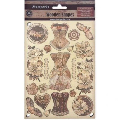 Afbeelding van Stamperia Old Lace Colored Wooden Shape A5 (KLSP174)