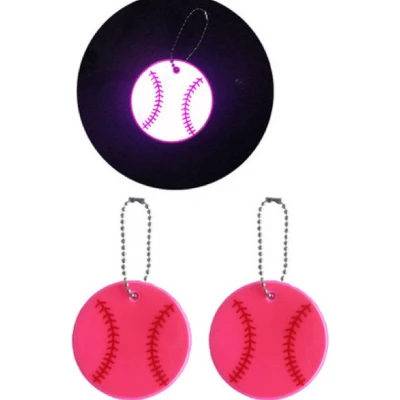Afbeelding van Reflecterende sleutelhanger 2 stuks Honkbal Roze