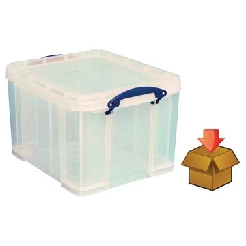 Afbeelding van Really Useful Box 35 Liter, Transparant, Per Stuk Verpakt In Karton Opbergdoos