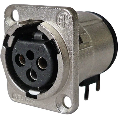 Afbeelding van Neutrik NC3FD H 0 XLR connector Flensbus, contacten haaks Aantal polen: 3 Zilver 1 stuk(s)