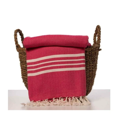 Afbeelding van Hamamdoek Krem Sultan XXL Fuchsia 220x170cm van Lalay