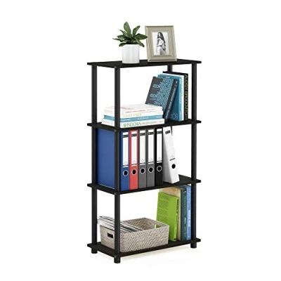 Afbeelding van Furinno Turn N Tube 4 laags multifunctioneel rek met ronde buizen, espresso/zwart