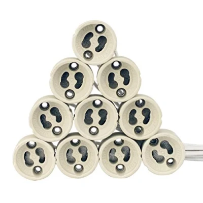 Afbeelding van EACLL GU10 Lamphouder, Socket Adapter van Keramiek, 10 pack. Met Hoogwaardige Siliconen Kabel, Aansluiting Fittingen voor LED Lampen en Halogeen