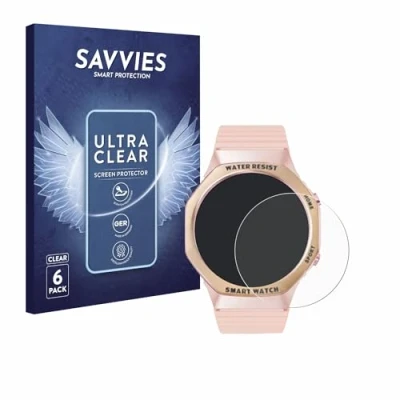 Afbeelding van Savvies (6 Stuks) Schermbeschermer voor Mutoy Smartwatch 1.32&quot; (rond) Screen Protector Ultra Transparant