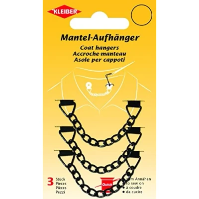 Afbeelding van Kleiber + Co.GmbH mantel hanger set van 3, metaal, zwart, ca. 8,3 cm x 1,1