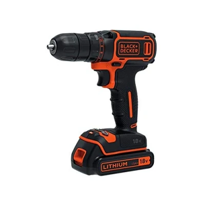 Afbeelding van BLACK+DECKER BDCDC18KB QW Accuschroef /boormachine 18V met 400mA lader, 2 accu&#039;s en koffer