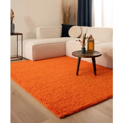 Afbeelding van Hoogpolig Tapijt/Vloerkleed Shaggy Trend Effen Oranje 160x230 Cm