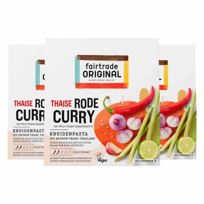 Afbeelding van 3x Fairtrade Original Kruidenpasta Rode Curry 70 gr