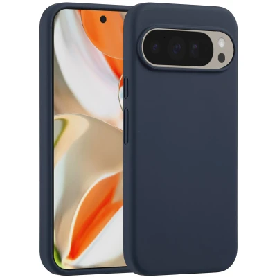 Afbeelding van Google Pixel 10 Pro XL Hoesje Siliconen en TPU (zacht) Accezz Softcase/Backcover Donkerblauw Telefoonhoesje