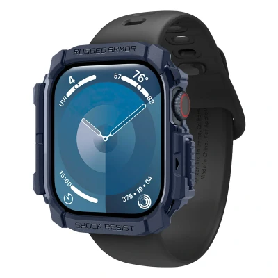 Afbeelding van Spigen Rugged Armor Case Compatibel met Apple Watch 10 46mm (2024) Marineblauw