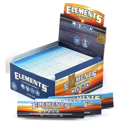 Afbeelding van 1 doos ELEMENTS Slim King Size ULTRA THIN RICE vloei totaal 1600 vellen