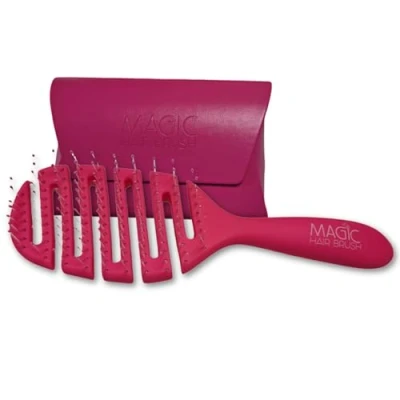 Afbeelding van The Magic Hairbrush detangler haarborste antiklit incl. case voor hygiene en duurzaamheid