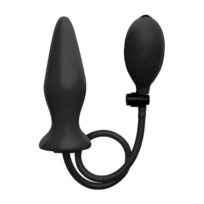 Afbeelding van Zwarte Opblaasbare Siliconen Plug Ouch!