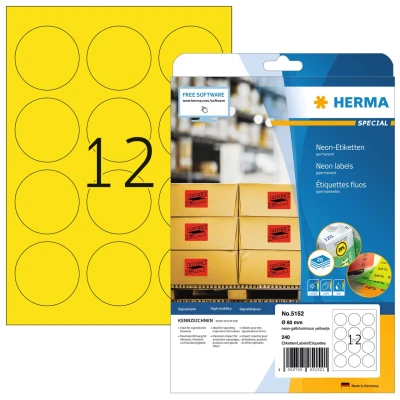 Afbeelding van HERMA 5152 Geel Zelfklevend printerlabel printeretiket