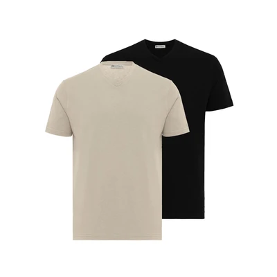 Afbeelding van dandalo Dawid 2 PACK Tshirt basic, Heren, Maat: 3XL, Stone black