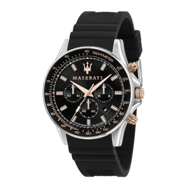 Afbeelding van Maserati Sfida Chronograaf, Heren, Maat: One Size, Schwarz/silber