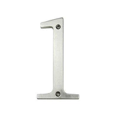 Afbeelding van HASWARE Huisnummerbord 4 inch (10 cm) Moderne Deurnummers Bewegwijzering Plaque Straat Huisadres Cijfers Zinklegering (1, Zilver)