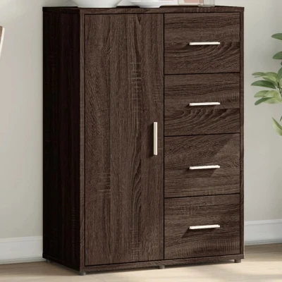 Afbeelding van Dressoir 60x31x84 cm bewerkt hout bruin eikenkleur