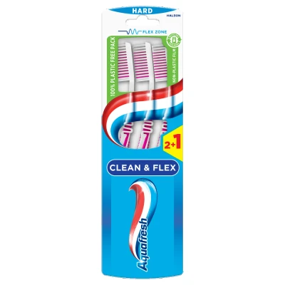 Afbeelding van Aquafresh Tandenborstel Clean &amp; Flex Hard, 3 stuks