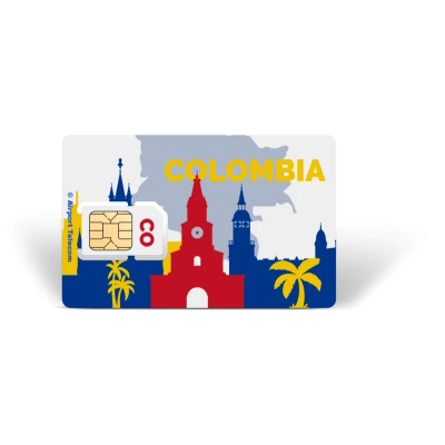 Afbeelding van Simkaart Colombia 30GB Data Prepaid Met Snel 4G/5G Internet En Bellen Op Reis In Airport Telecom