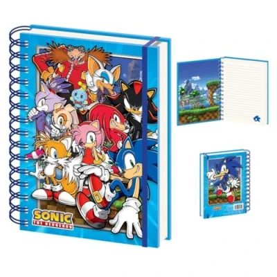 Afbeelding van Pyramid International Sonic the Hedgehog (Green Hill Zone Gang Design) A5 Wiro Notebook, gelinieerd Journal 120 pagina&#039;s Notebook Hardback Officiële Merchandise