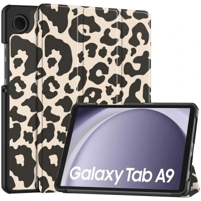 Afbeelding van Samsung Galaxy Tab A9 Hoes: iMoshion Design Trifold Bookcase Leopard Kunstleder Tablet Hoezen